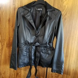 Lapis Faux Leather Jacket